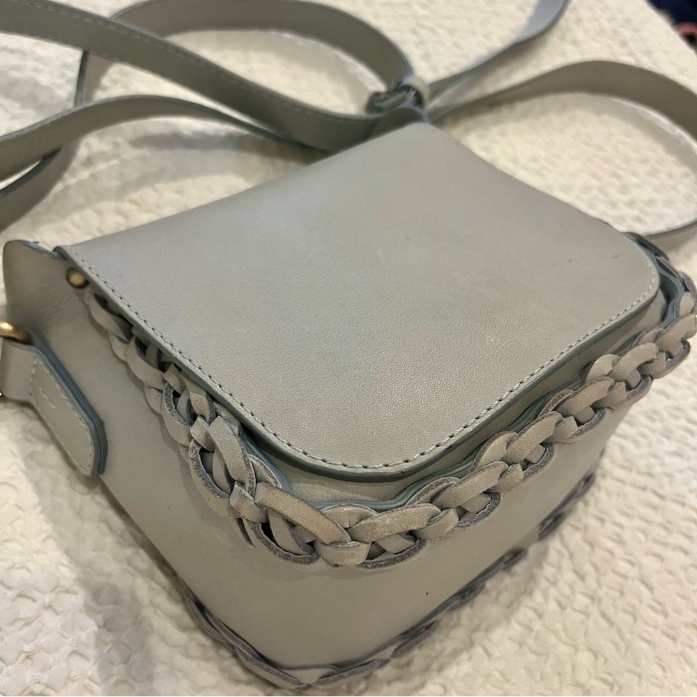 Zimmerman braided small crossbody leather bag in grey/blue color